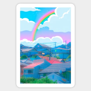 Rainbow town Sticker